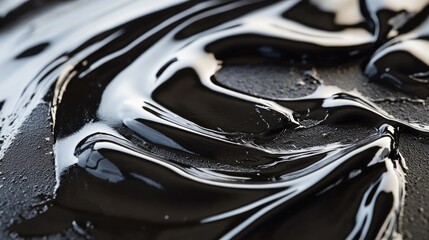 A close-up image of a dark, mysterious substance on a surface