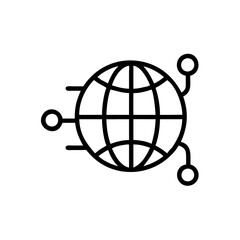 Globe with Network Lines Icon