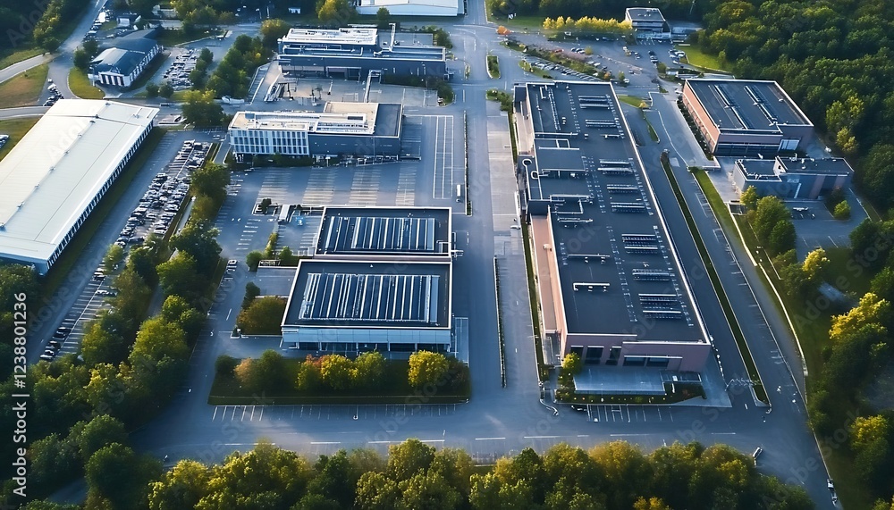 Poster aerial view of a large enterprise data center campus.