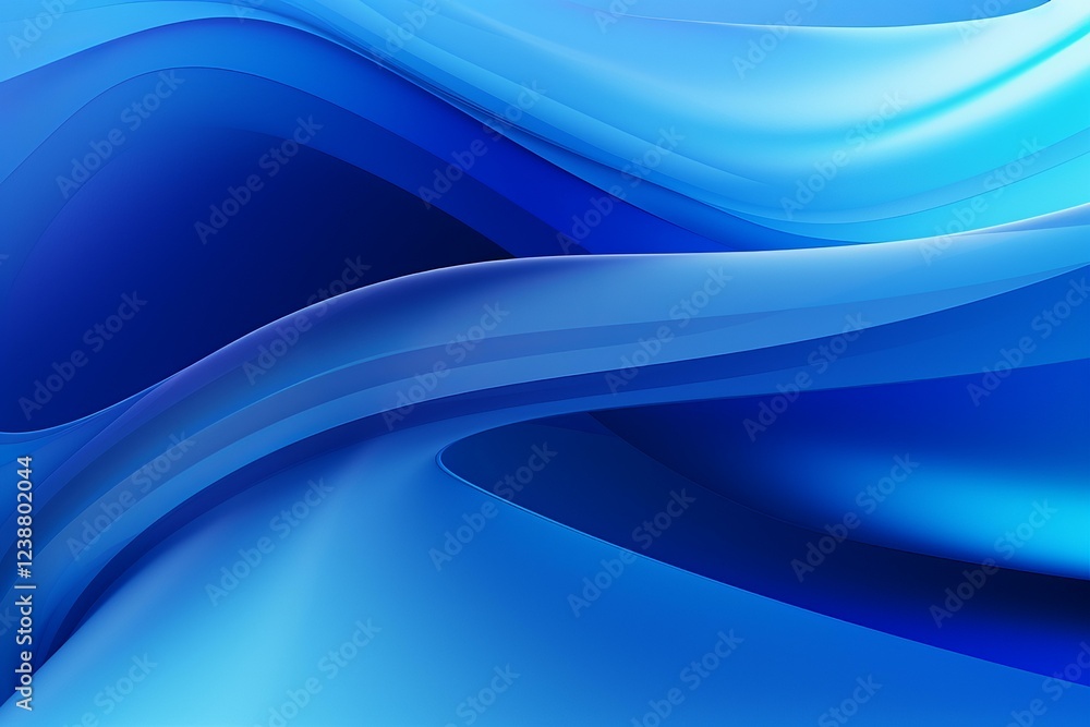 Poster smooth blue waves flowing and creating an elegant and modern background design