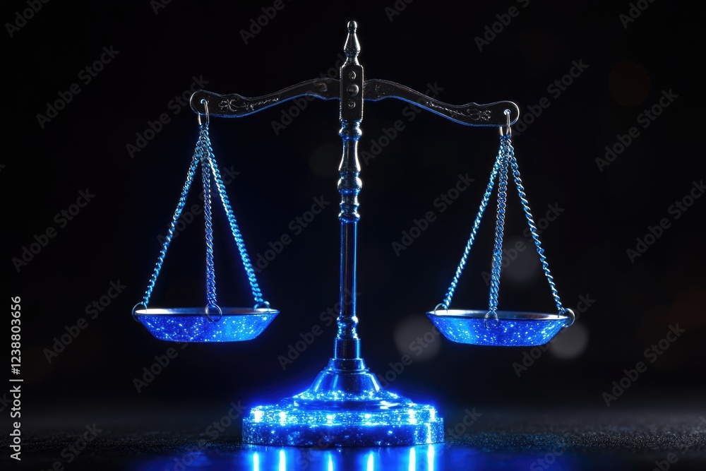 Poster a pair of mechanical scales sitting on a table, ready for use