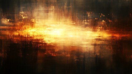 Fiery sunset abstract painting warm colors evoke intense emotion. AI Generated