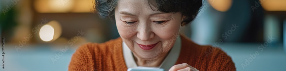 Poster a person examining their mobile device, potentially checking messages or news