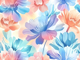 Pastel Floral Dream: A Watercolor Bloom Symphony