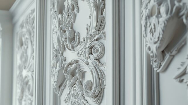 A detailed view of a wall with a clock installed, providing a straightforward image for various purposes