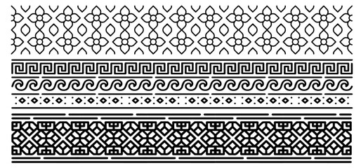 Islamic Seamless Geometric Pattern Design, Editable stroke. victor Illustrations.
