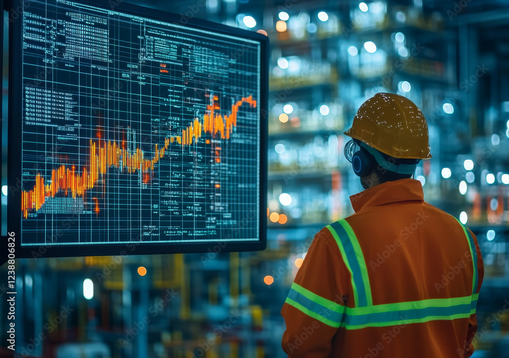 Aufkleber monitoring oil flow through high tech pipelines