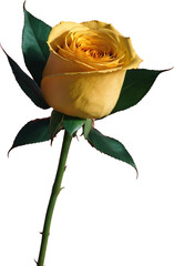 Yellow rose isolated on white background