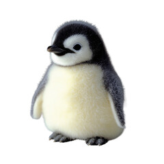 Naklejka premium Baby penguin on a transparent background cute animal portrait