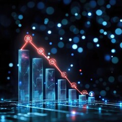 A holographic graph illustrating economic growth.