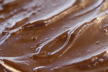 A detailed view of a rich and moist chocolate cake with creamy icing, perfect for baking or dessert inspiration