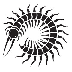 Unique Centipede Silhouette Design