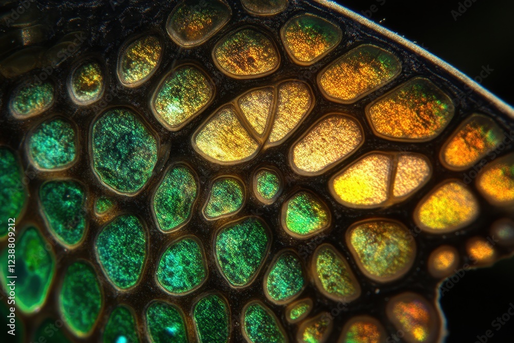 Poster intricate patterns of butterfly wing displays colorful effect