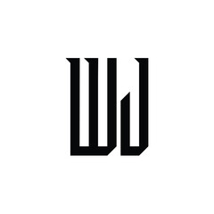 WJ monogram logo design letter text name symbol monochrome logotype alphabet character simple logo
