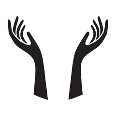 Obraz premium Elegant Hands Raised Silhouette Illustration