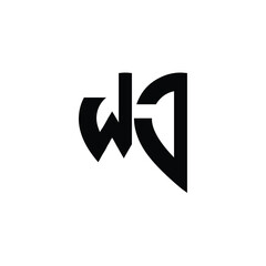 WJ monogram logo design letter text name symbol monochrome logotype alphabet character simple logo