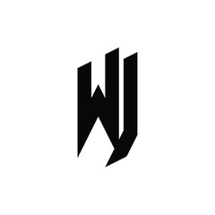 WJ monogram logo design letter text name symbol monochrome logotype alphabet character simple logo