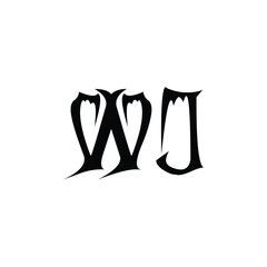 WJ monogram logo design letter text name symbol monochrome logotype alphabet character simple logo