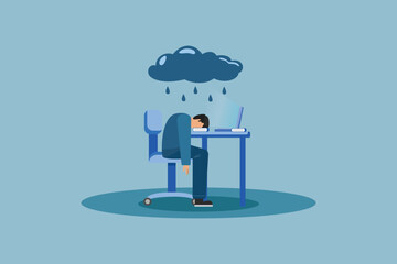 Blue Monday concept. Colored flat vector illustration isolated.