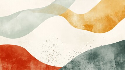Obraz premium Abstract Watercolor Wave Background with Muted Tones