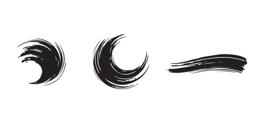 Abstract Brush Stroke Silhouette Vector Graphic Design