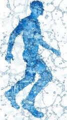 Dynamic Water Silhouette of Running Man in Motion