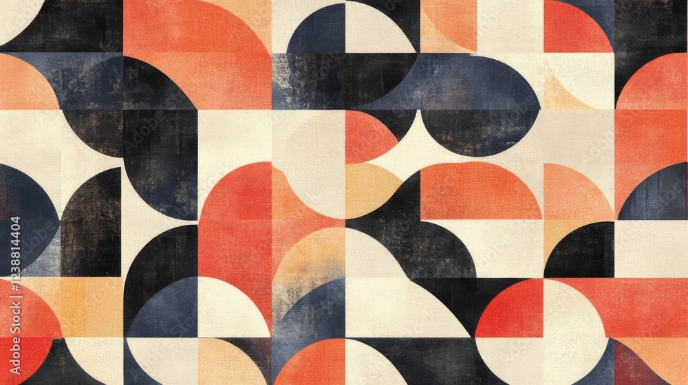 Aufkleber abstract geometric pattern with circles and squares