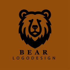 Modern artistic black and white bear face logo design isolated on white background perfect for branding wildlife nature mascots and sports team emblems

