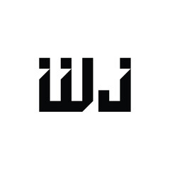 WJ monogram logo design letter text name symbol monochrome logotype alphabet character simple logo