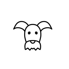 outline of the dog's head