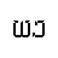 WJ monogram logo design letter text name symbol monochrome logotype alphabet character simple logo