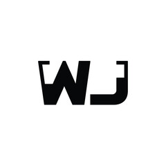 WJ monogram logo design letter text name symbol monochrome logotype alphabet character simple logo