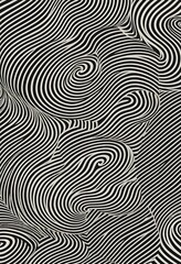 Obraz premium Abstract swirling black and white lines forming faces