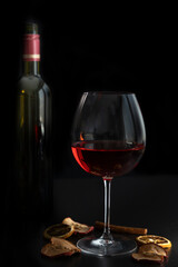 red wine and bottle