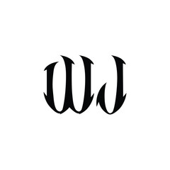 WJ monogram logo design letter text name symbol monochrome logotype alphabet character simple logo