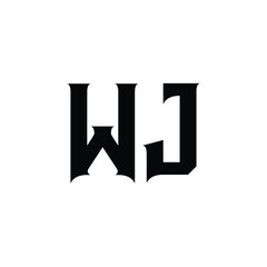 WJ monogram logo design letter text name symbol monochrome logotype alphabet character simple logo