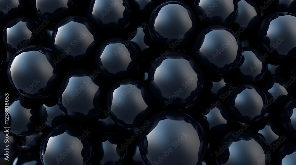 Aufkleber Floating Glossy Spheres with Soft Gradient Lighting in Abstract Minimalist Composition