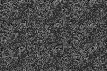 paisley backgrounds gray seamless texture pattern. background for cloth