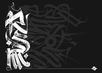Abstract hand drawn brush line concept, ornamental design composition, Background Template