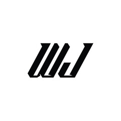 WJ monogram logo design letter text name symbol monochrome logotype alphabet character simple logo