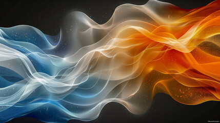 Obraz premium Abstract Waves of Blue and Orange Energy Flow..