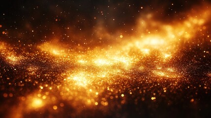 Naklejka premium Abstract fiery gold glitter texture.