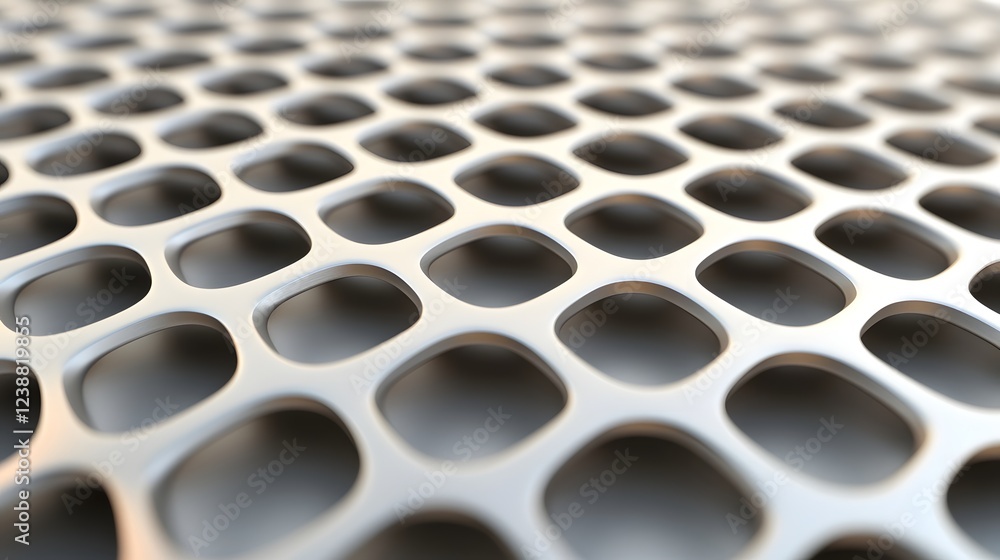 Poster abstracted metallic honeycomb pattern with dimensional shadows and depth for wallpaper