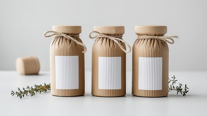 Recycle reduction innovation concept. Innovative packaging concept, biodegradable materials in futuristic designs, reduction innovation, ecoconscious branding