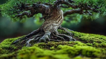 Closeup of a Lush Green Bonsai Tree