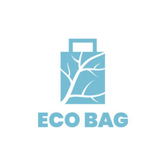 Eco shopping bag logo, Organic bag logo design.