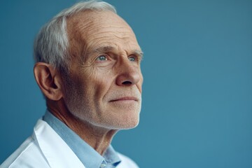 Fototapeta premium A close-up view of a scientist wearing a lab coat, likely conducting an experiment or testing a sample