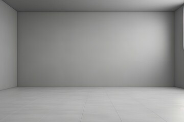 Modern interior design featuring an empty room with tiled floor and window light