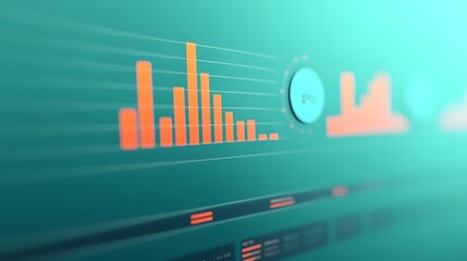 Fototapeta premium Green Business Dashboard with Sustainability KPIs and 3D