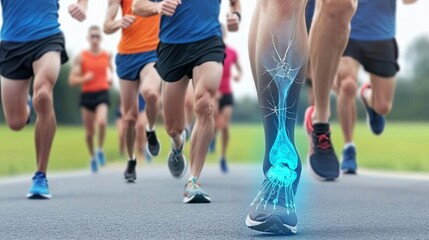 Runner highlighting joint health and activity X-ray bone, injury